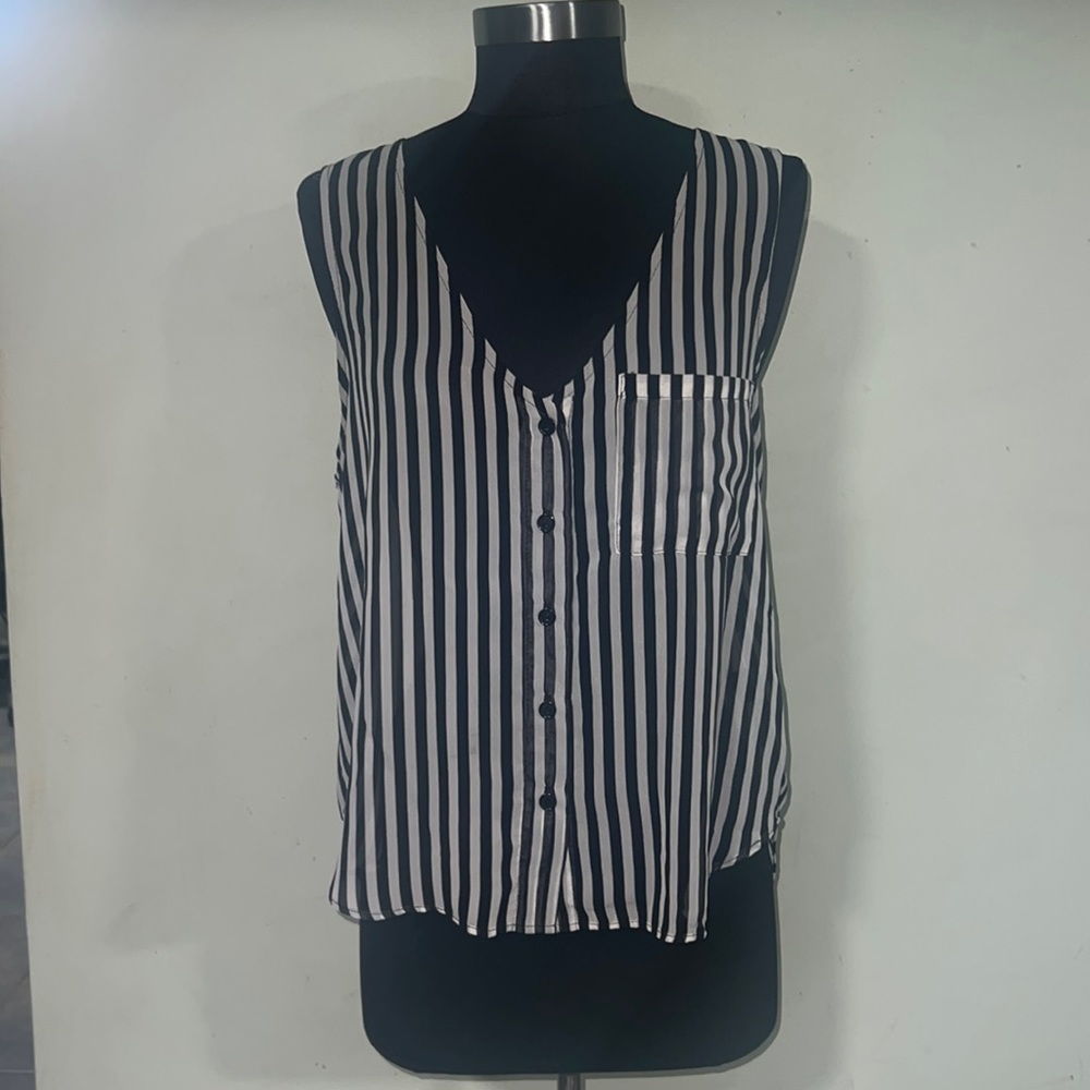 Sheer Stripe BLK & WHT blouse